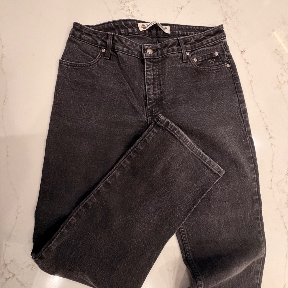 Harley-Davidson Black Wash Jeans 🔥 Women’s Moto Denim Straight Leg